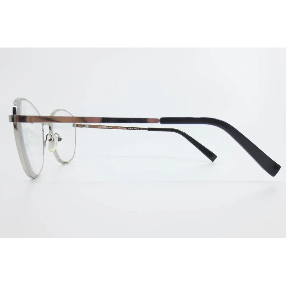 Oxford Lane Queensbury Black Silver Round Eyeglasses Frames 54-17-135 38993